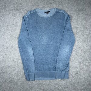 John Varvatos T Shirt Men's Size Small Blue Heathered Long‎ Sleeve Linen Blend